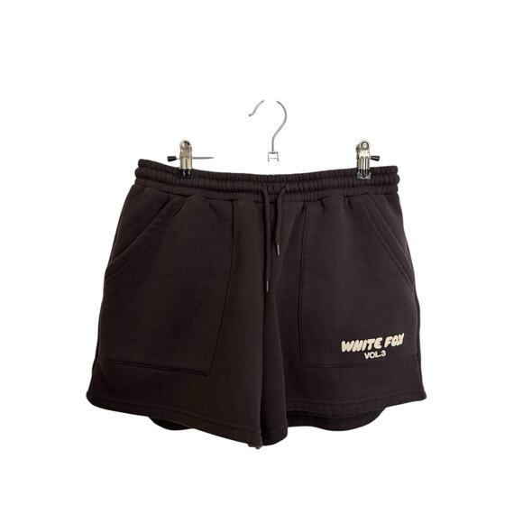 White Fox Shorts Womens Medium Shadow Gray Offstage Lounge VOL. 3 Fleece Pockets - Picture 2 of 5
